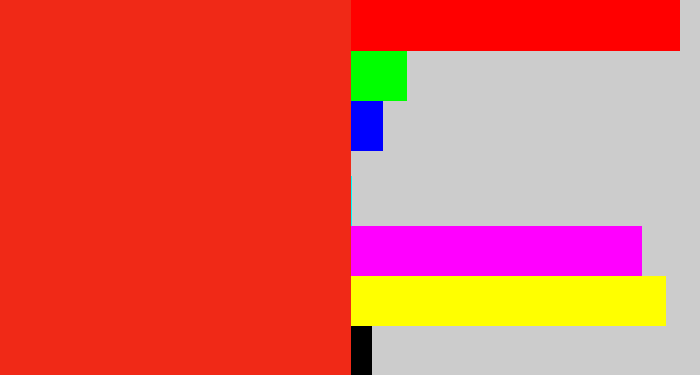 Hex color #f02917 - vermillion