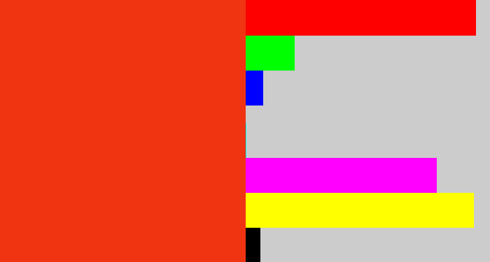 Hex color #f03412 - vermillion