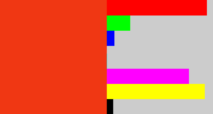 Hex color #f03713 - vermillion