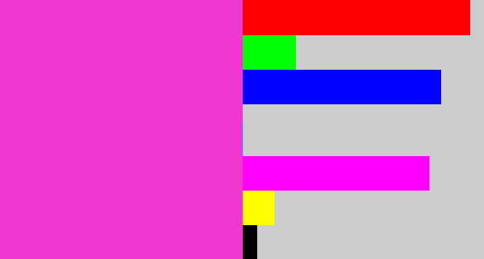 Hex color #f037d0 - purple pink