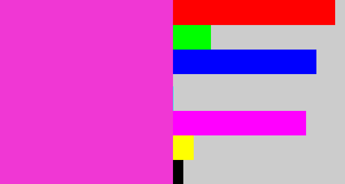 Hex color #f037d4 - purple pink