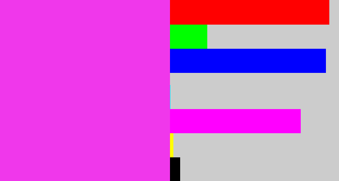 Hex color #f037eb - purple pink