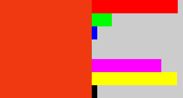 Hex color #f03910 - vermillion