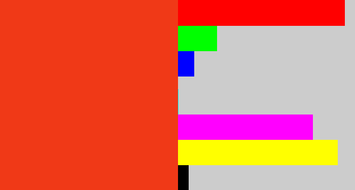 Hex color #f03917 - vermillion