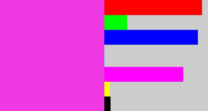 Hex color #f039e5 - purple pink