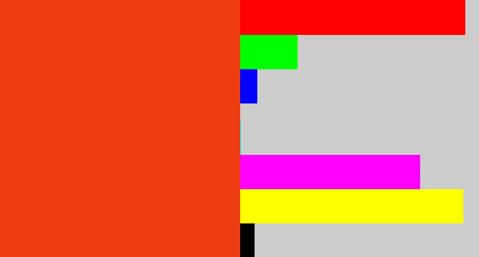 Hex color #f03c12 - vermillion