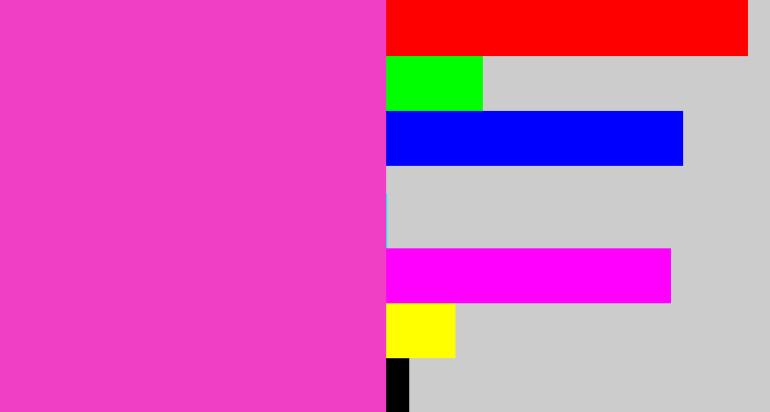 Hex color #f03fc5 - purpleish pink