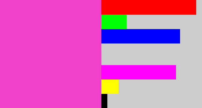 Hex color #f03fc8 - purple pink