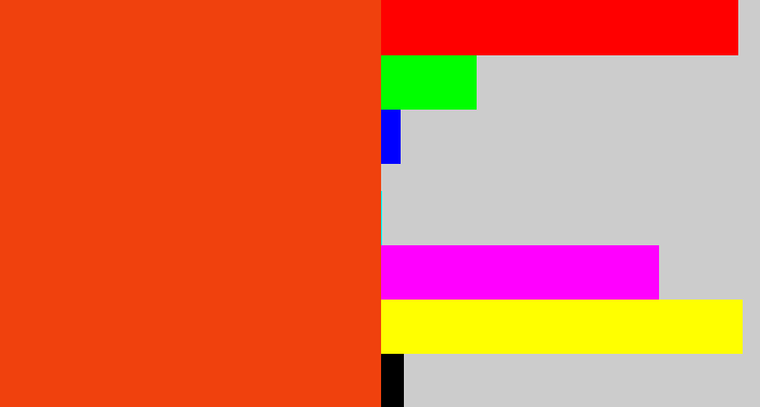 Hex color #f0410d - orangered