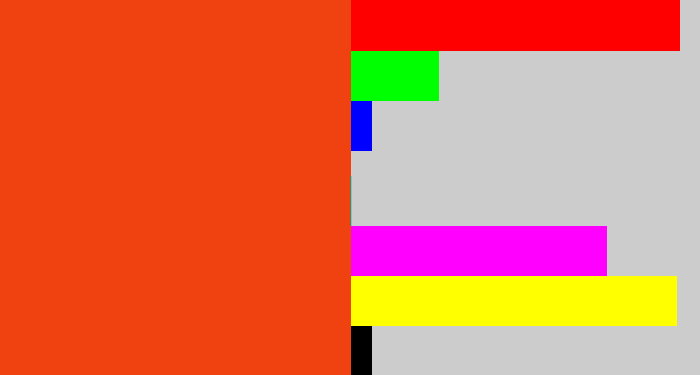 Hex color #f04110 - orangered