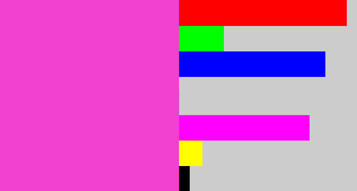 Hex color #f041d0 - purple pink