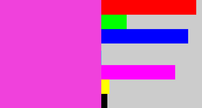 Hex color #f041dc - purple pink