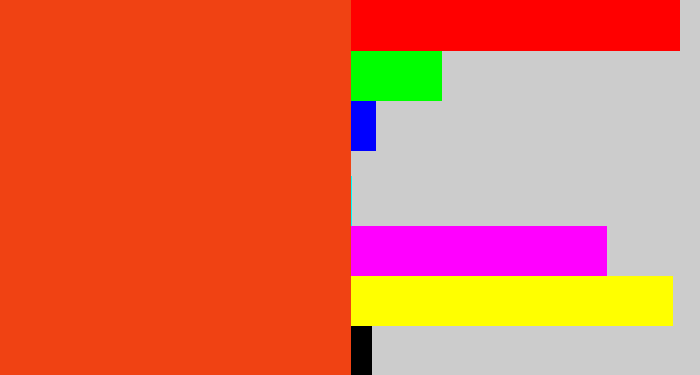 Hex color #f04213 - reddish orange