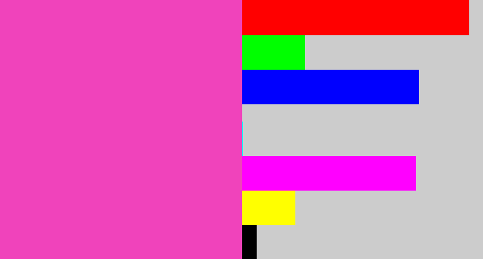 Hex color #f043bb - purpleish pink