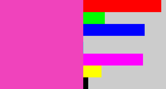 Hex color #f043bc - purpleish pink