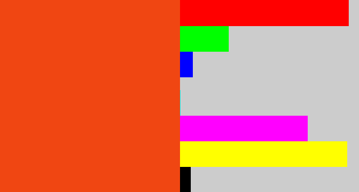 Hex color #f04612 - reddish orange