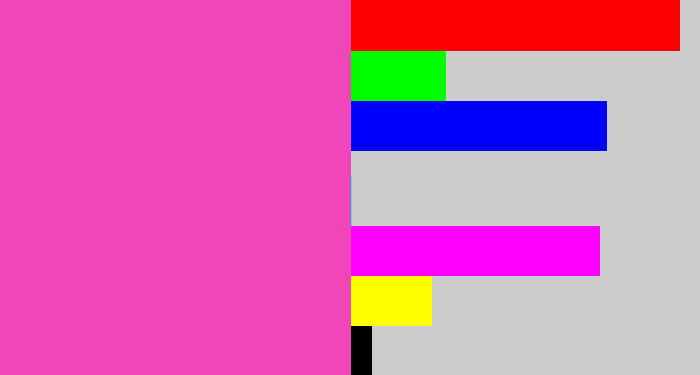 Hex color #f046b9 - purpleish pink