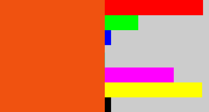 Hex color #f05210 - reddish orange