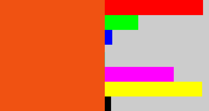 Hex color #f05212 - reddish orange
