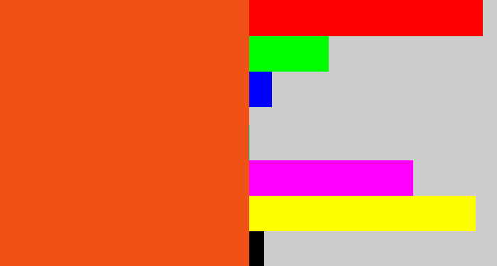 Hex color #f05216 - reddish orange