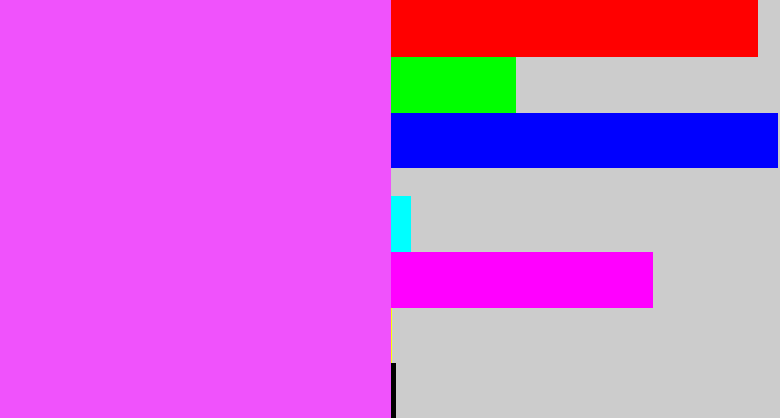 Hex color #f052fc - violet pink