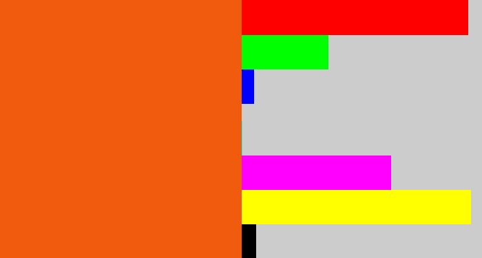 Hex color #f05b0d - bright orange