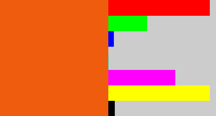 Hex color #f05c0e - bright orange