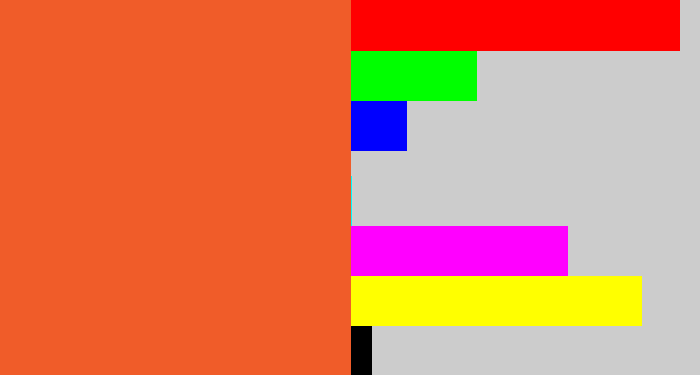 Hex color #f05c29 - reddish orange