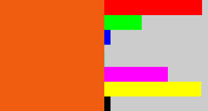 Hex color #f05d10 - bright orange
