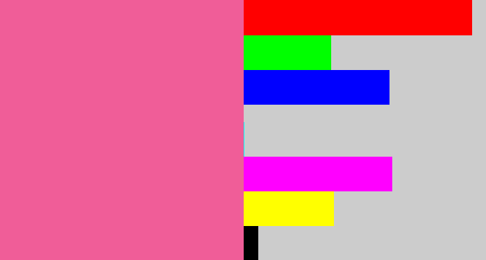Hex color #f05d98 - medium pink