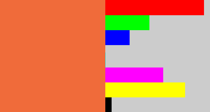 Hex color #f06b3a - dusty orange
