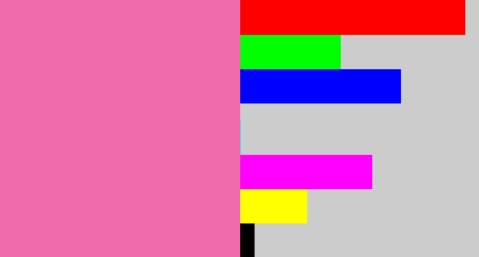 Hex color #f06bac - bubble gum pink