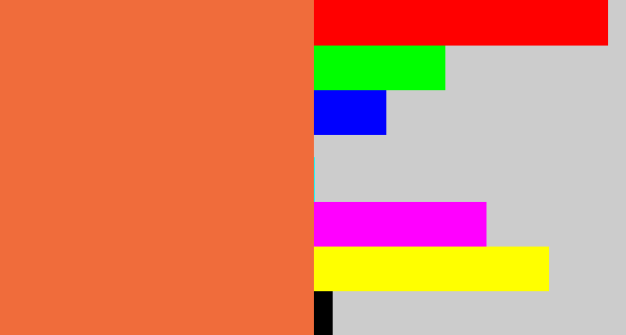 Hex color #f06c3b - dusty orange