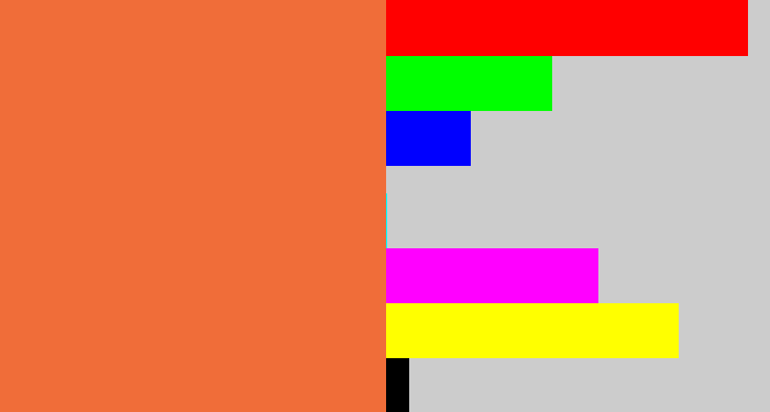 Hex color #f06d39 - dusty orange
