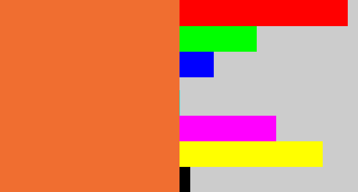 Hex color #f06e30 - dusty orange