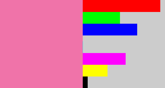 Hex color #f073a9 - bubble gum pink