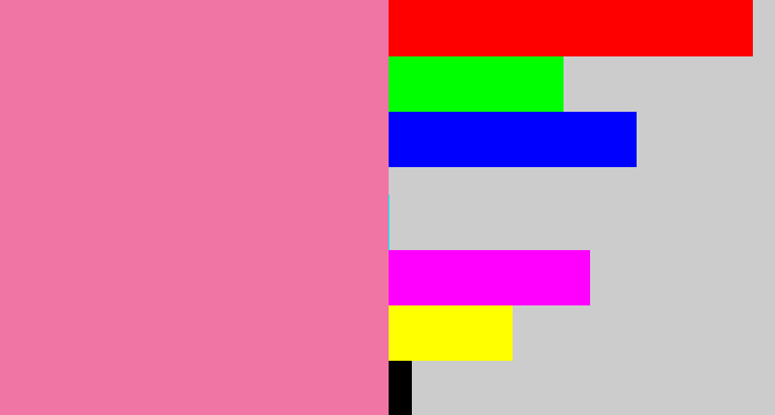 Hex color #f074a4 - carnation pink