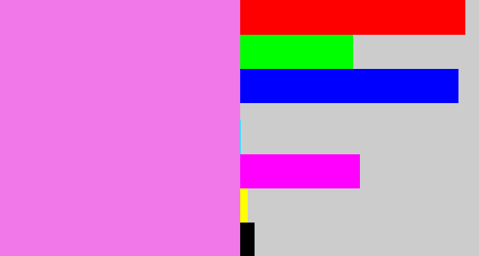 Hex color #f078e9 - purply pink
