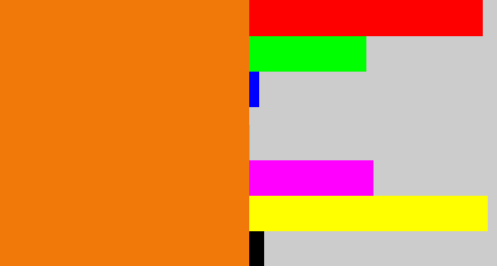 Hex color #f07909 - orange