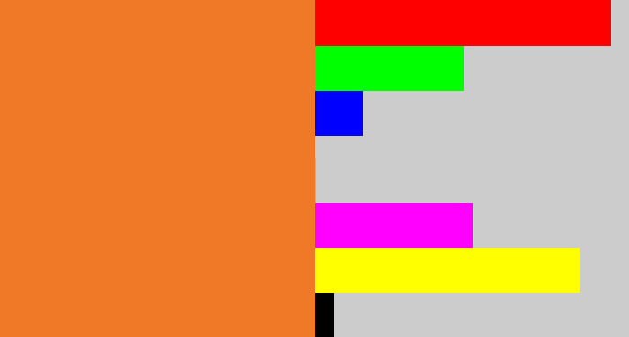Hex color #f07927 - dusty orange