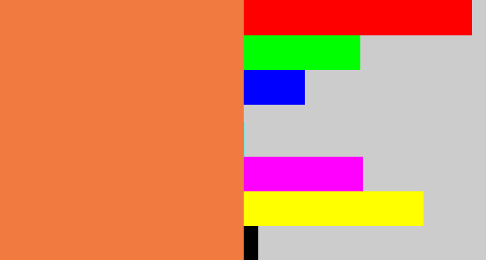 Hex color #f07a3f - dusty orange