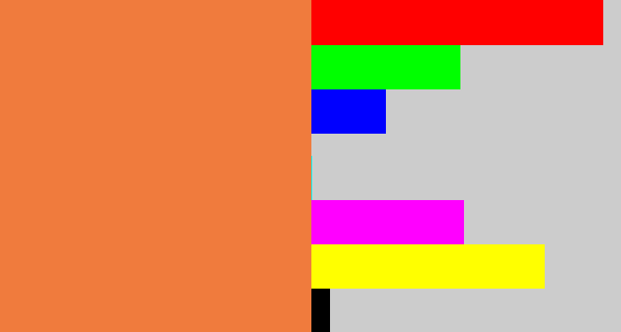 Hex color #f07b3d - dusty orange