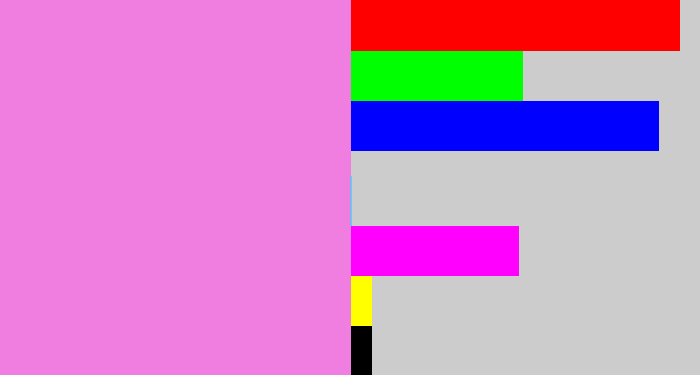 Hex color #f07ee1 - purply pink