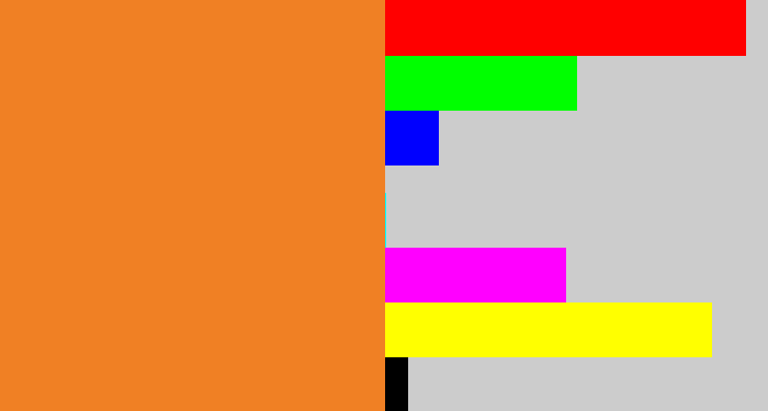 Hex color #f08024 - dusty orange