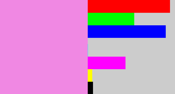 Hex color #f088e3 - purply pink