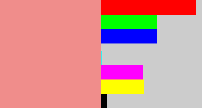 Hex color #f08d8b - blush