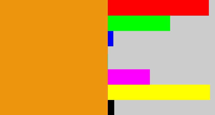 Hex color #f0930d - tangerine