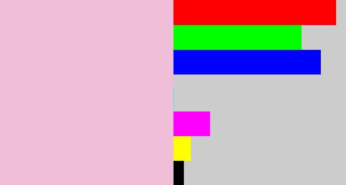 Hex color #f0bdd9 - pastel pink