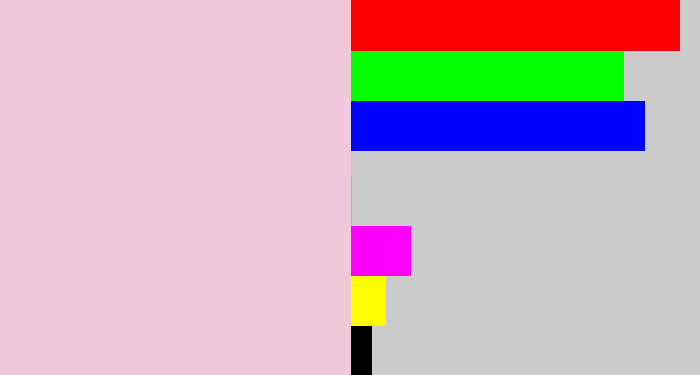 Hex color #f0c8d7 - pale pink