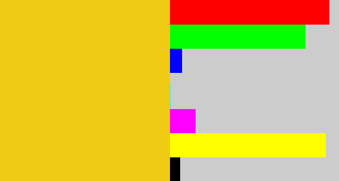 Hex color #f0cb13 - golden yellow